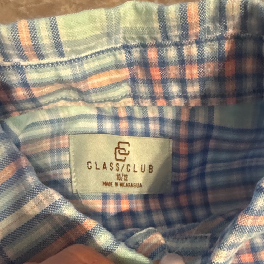 Class Club Blue and Pink Plaid Button Down Shirt - Picture 2 of 6
